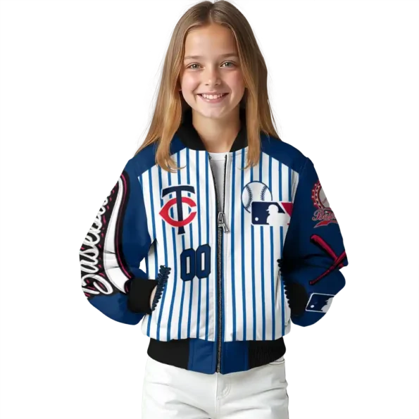 customized minnesota twins eagle baseball navy white bomber jacket top rated