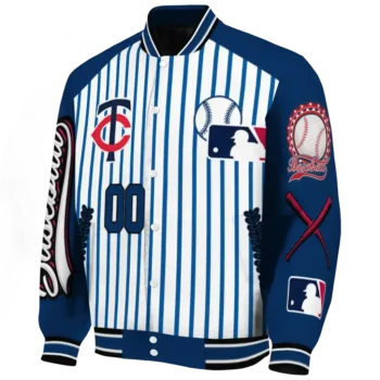 customized minnesota twins eagle baseball navy white varsity jacket best selling