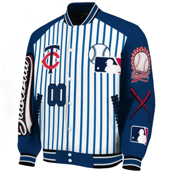 customized minnesota twins eagle baseball navy white varsity jacket best selling