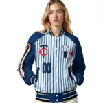 customized minnesota twins eagle baseball navy white varsity jacket best selling