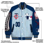 customized minnesota twins eagle baseball navy white varsity jacket best selling