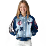 customized minnesota twins eagle baseball navy white varsity jacket best selling