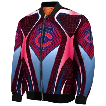 customized minnesota twins mesh chest black bomber jacket best selling
