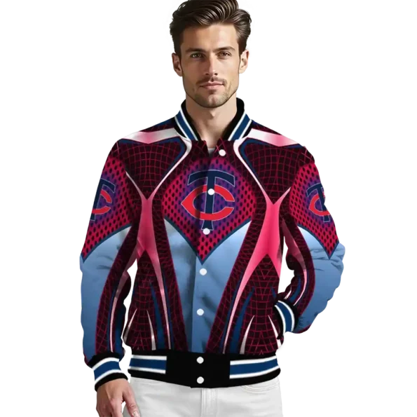 customized minnesota twins mesh chest black varsity jacket high quality