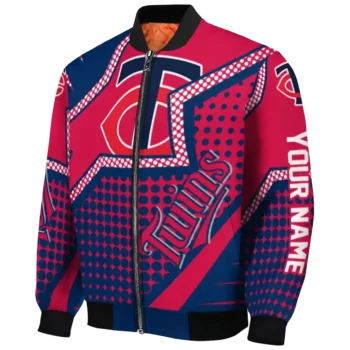 customized minnesota twins star burst navy bomber jacket best selling