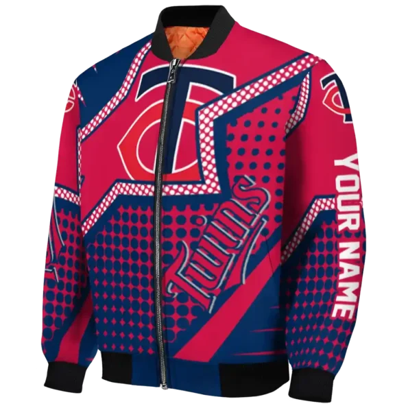 customized minnesota twins star burst navy bomber jacket best selling