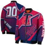 customized minnesota twins star burst navy bomber jacket best selling