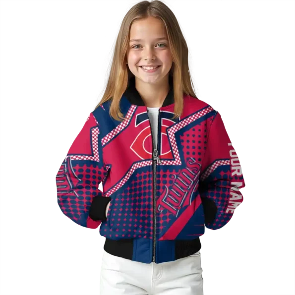 customized minnesota twins star burst navy bomber jacket top rated