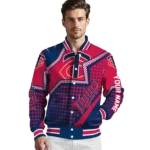 customized minnesota twins star burst navy varsity jacket best selling