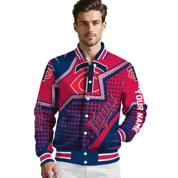 customized minnesota twins star burst navy varsity jacket high quality