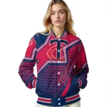 customized minnesota twins star burst navy varsity jacket best selling
