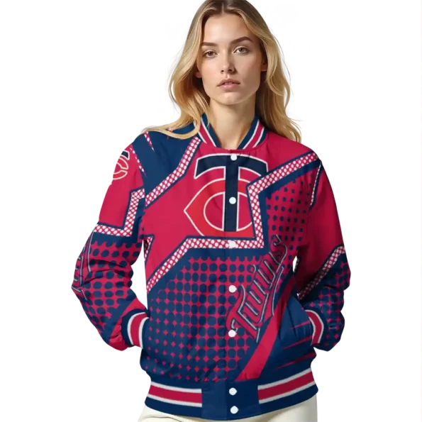 customized minnesota twins star burst navy varsity jacket latest model