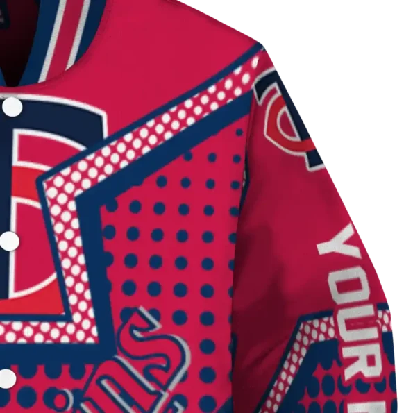 customized minnesota twins star burst navy varsity jacket premium grade