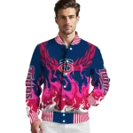 customized minnesota twins winged blaze navy white varsity jacket best selling