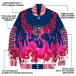 customized minnesota twins winged blaze navy white varsity jacket best selling