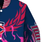 customized minnesota twins winged blaze navy white varsity jacket best selling