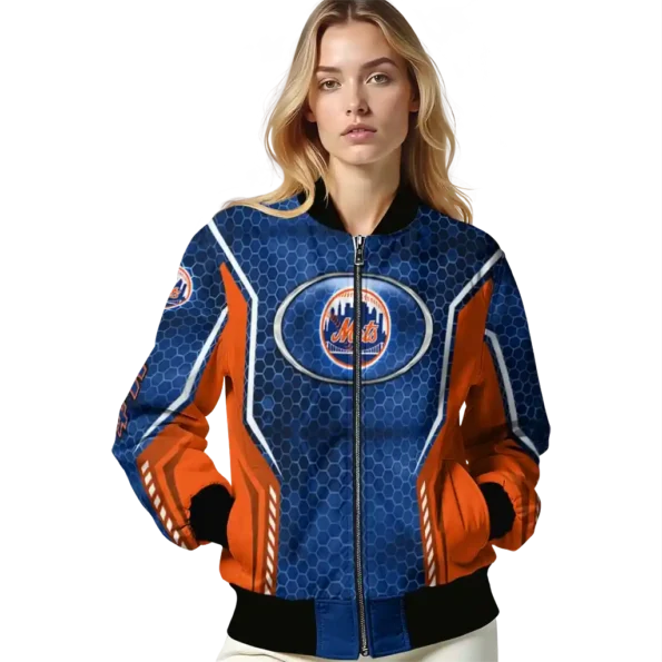 customized new york mets power plate blue bomber jacket latest model