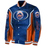 customized new york mets power plate blue varsity jacket best selling