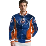 customized new york mets power plate blue varsity jacket best selling