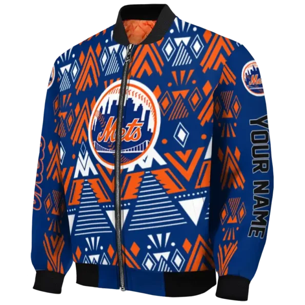 customized new york mets pyramid shapes blue bomber jacket best selling