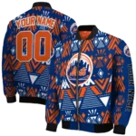 customized new york mets pyramid shapes blue bomber jacket best selling