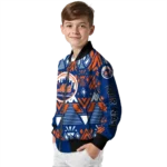 customized new york mets pyramid shapes blue bomber jacket best selling