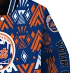 customized new york mets pyramid shapes blue varsity jacket best selling