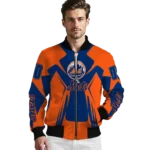 customized new york mets spider mark blue bomber jacket best selling