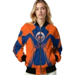 customized new york mets spider mark blue bomber jacket best selling