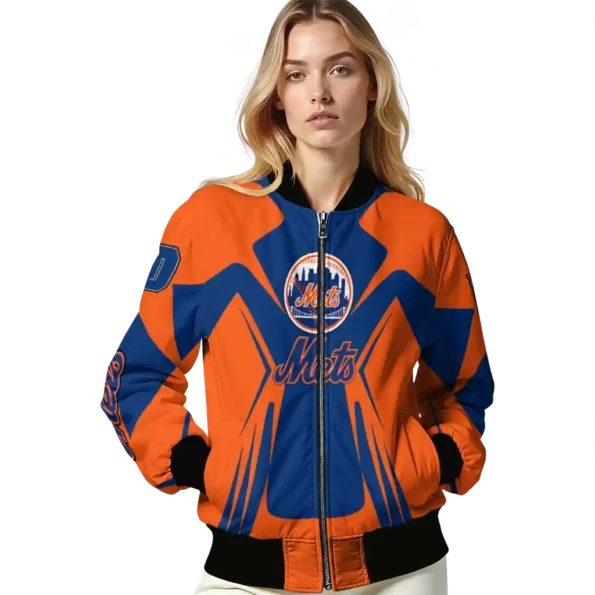 customized new york mets spider mark blue bomber jacket latest model