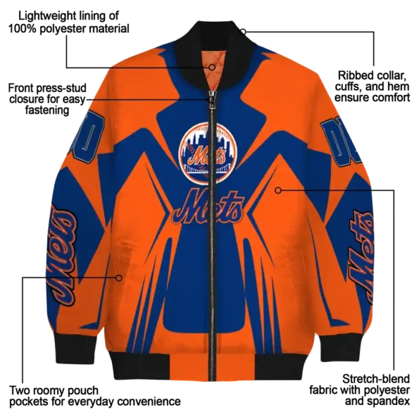 customized new york mets spider mark blue bomber jacket new arrival