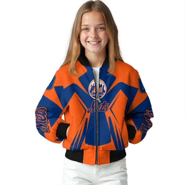 customized new york mets spider mark blue bomber jacket top rated