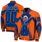 customized new york mets spider mark blue varsity jacket best selling