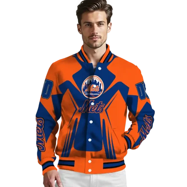 customized new york mets spider mark blue varsity jacket high quality