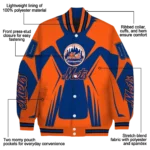 customized new york mets spider mark blue varsity jacket best selling