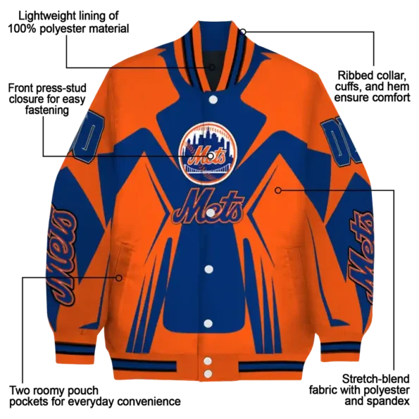 customized new york mets spider mark blue varsity jacket new arrival
