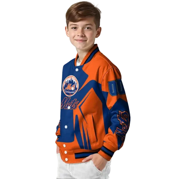 customized new york mets spider mark blue varsity jacket trendy