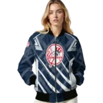 customized new york yankees chevron angles navy bomber jacket best selling