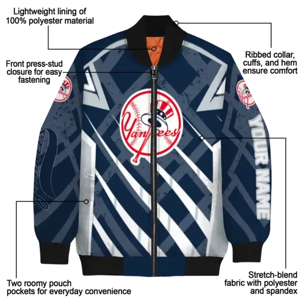 customized new york yankees chevron angles navy bomber jacket new arrival