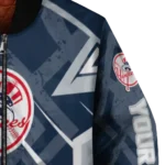 customized new york yankees chevron angles navy bomber jacket best selling