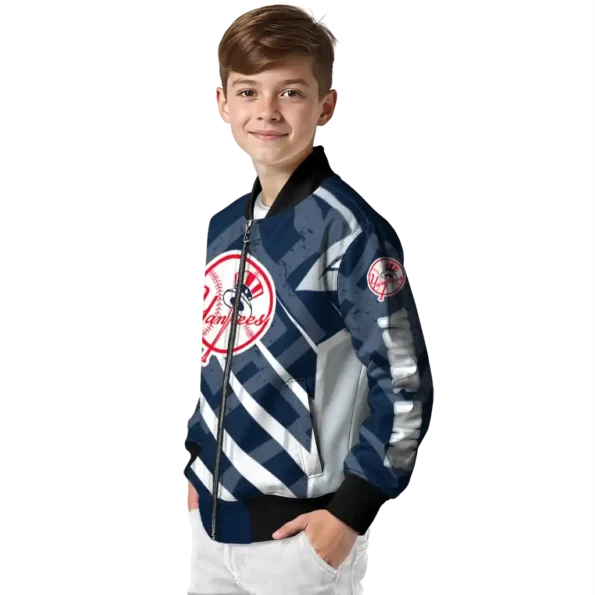 customized new york yankees chevron angles navy bomber jacket trendy