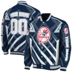 customized new york yankees chevron angles navy varsity jacket best selling