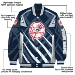 customized new york yankees chevron angles navy varsity jacket best selling
