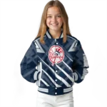 customized new york yankees chevron angles navy varsity jacket best selling