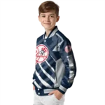 customized new york yankees chevron angles navy varsity jacket best selling