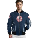 customized new york yankees chevron arrow navy bomber jacket best selling