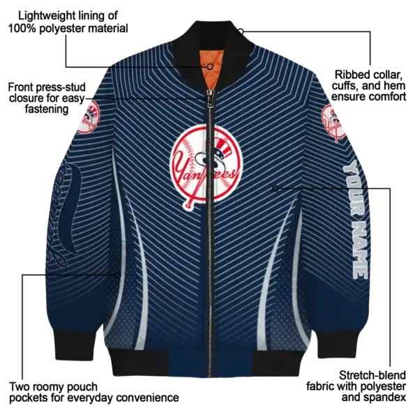 customized new york yankees chevron arrow navy bomber jacket new arrival