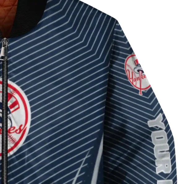 customized new york yankees chevron arrow navy bomber jacket premium grade