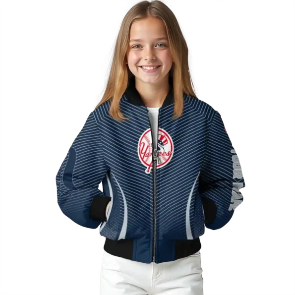 customized new york yankees chevron arrow navy bomber jacket top rated