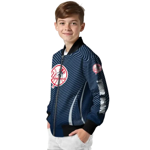 customized new york yankees chevron arrow navy bomber jacket trendy
